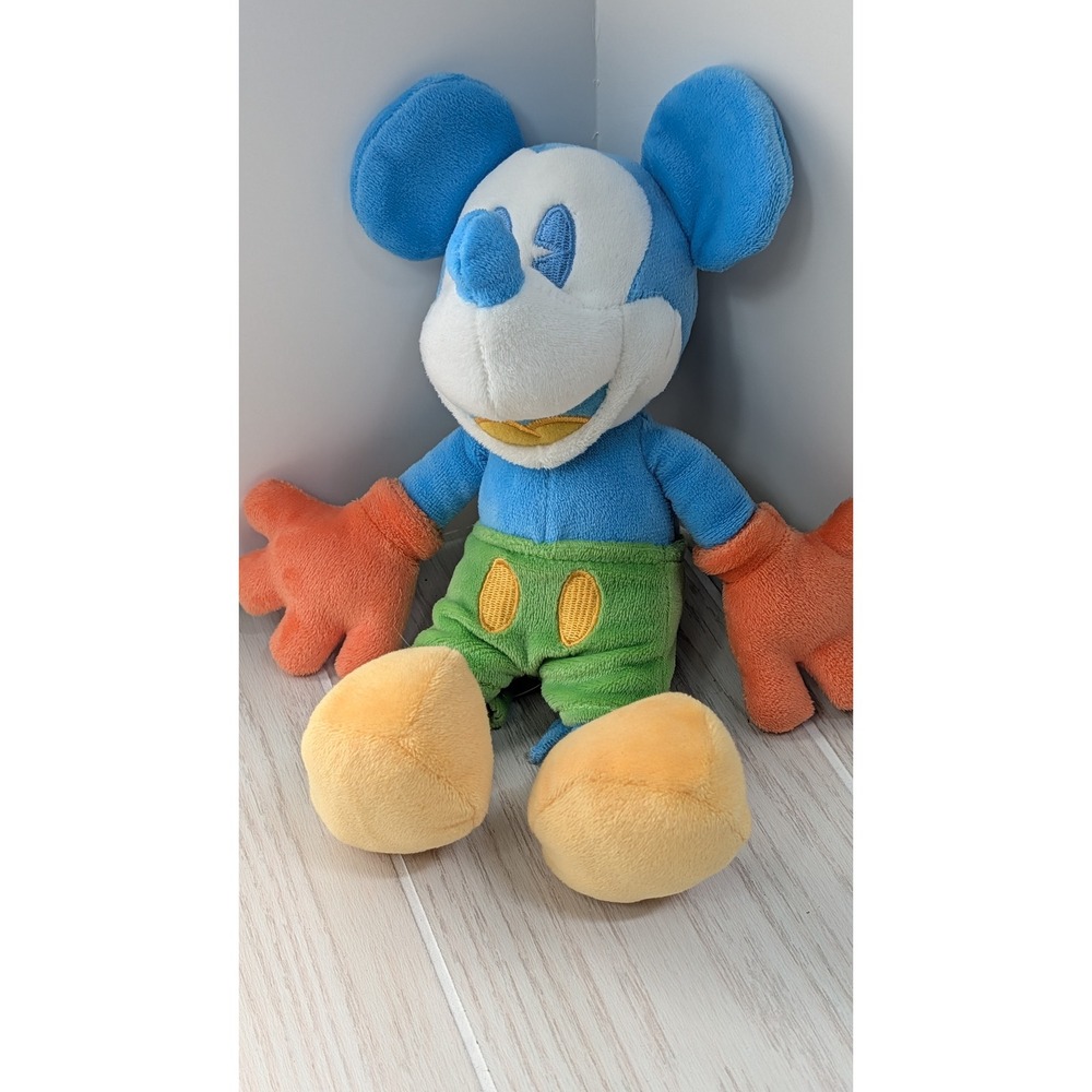 Disney Land World Parks Mickey Mouse Plush Blue Green Orange Yellow Stuffed Toy